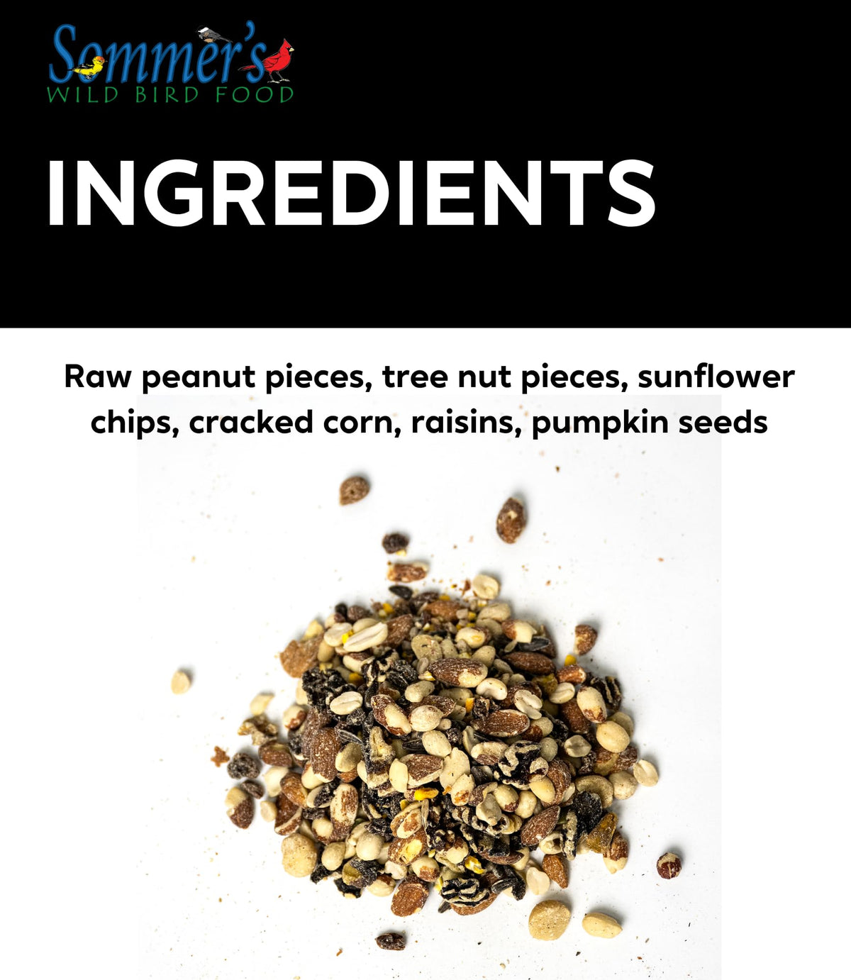 Bird Seed, 20 lb, Nut & Sunflower Seed Blend O842