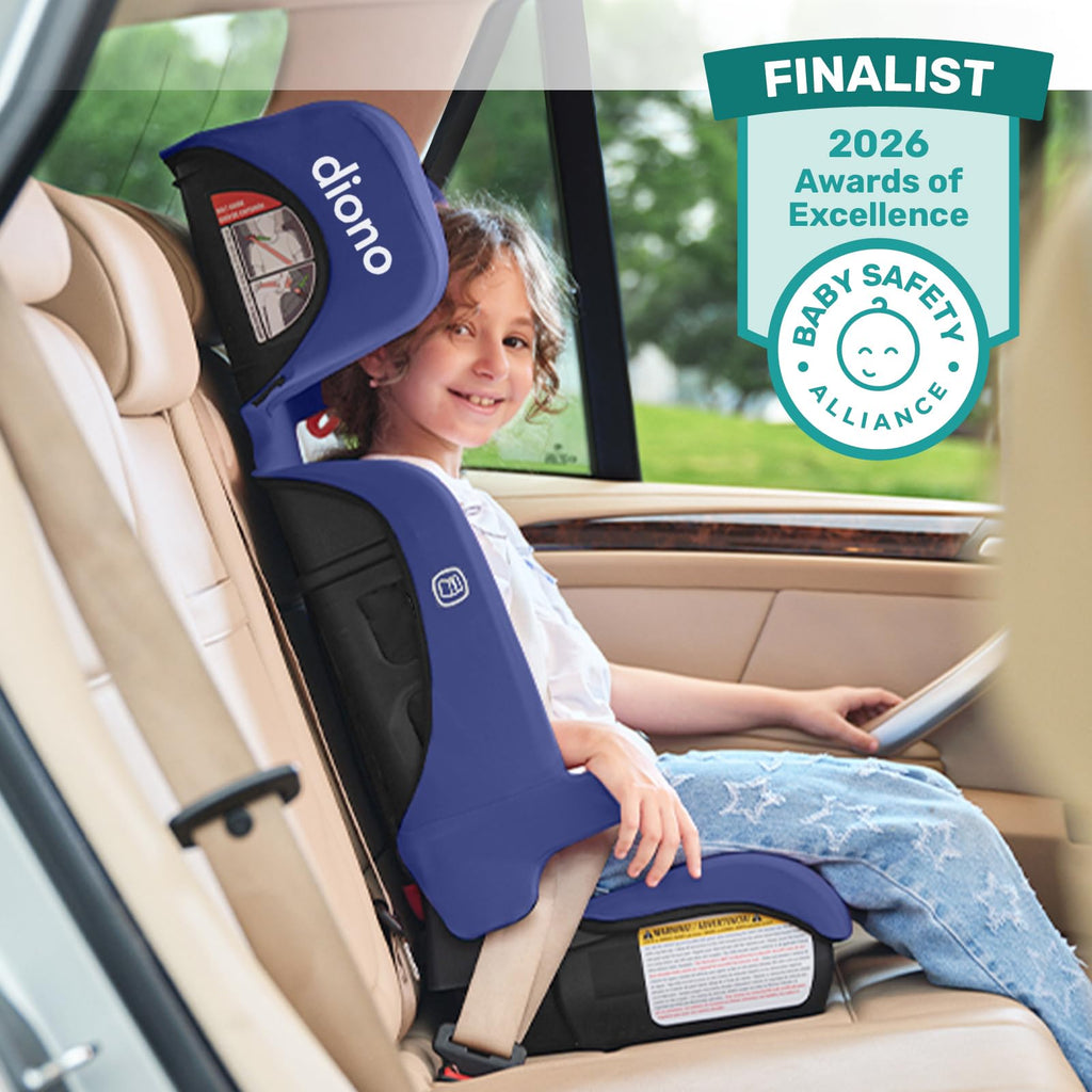 Foldable High Back Booster Seat, 40–100 lbs, Blue X732