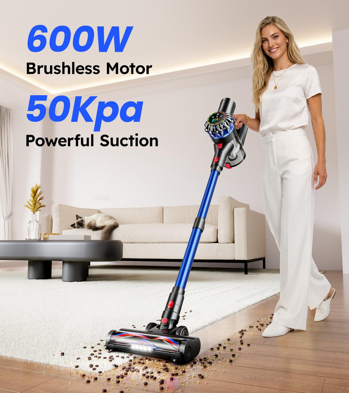 600W 50Kpa 65Mins Cordless Stick Vacuum Cleaner M4129