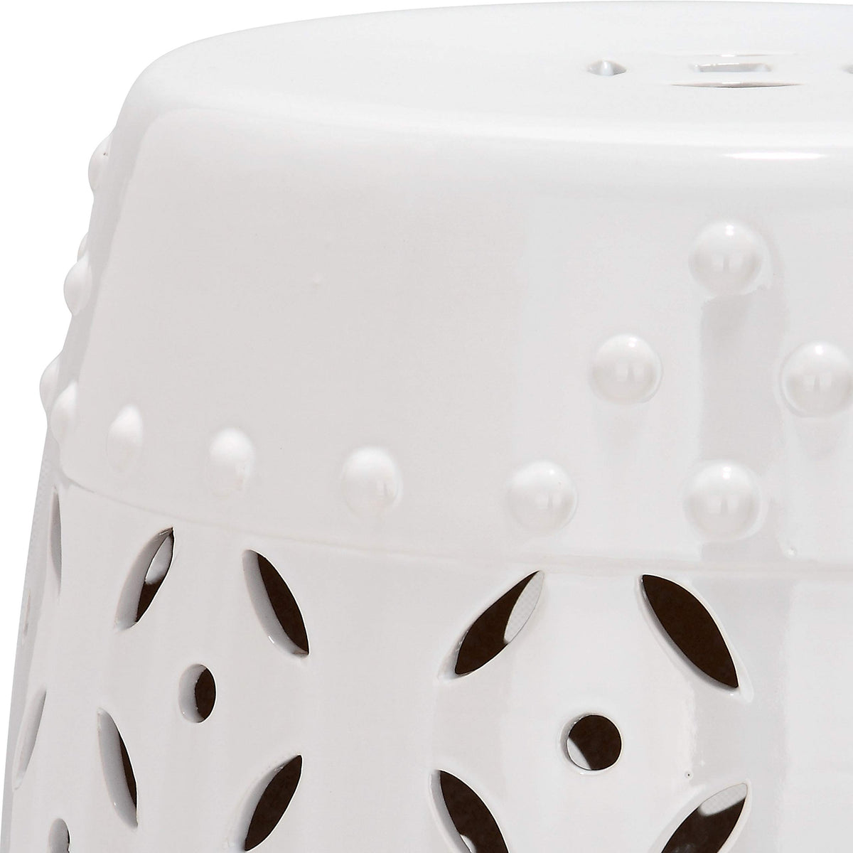 White Ceramic Garden Stool H3526
