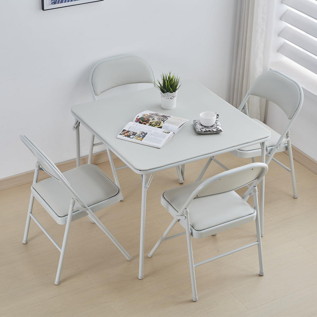 Square Folding Table with Collapsible Legs White E8229