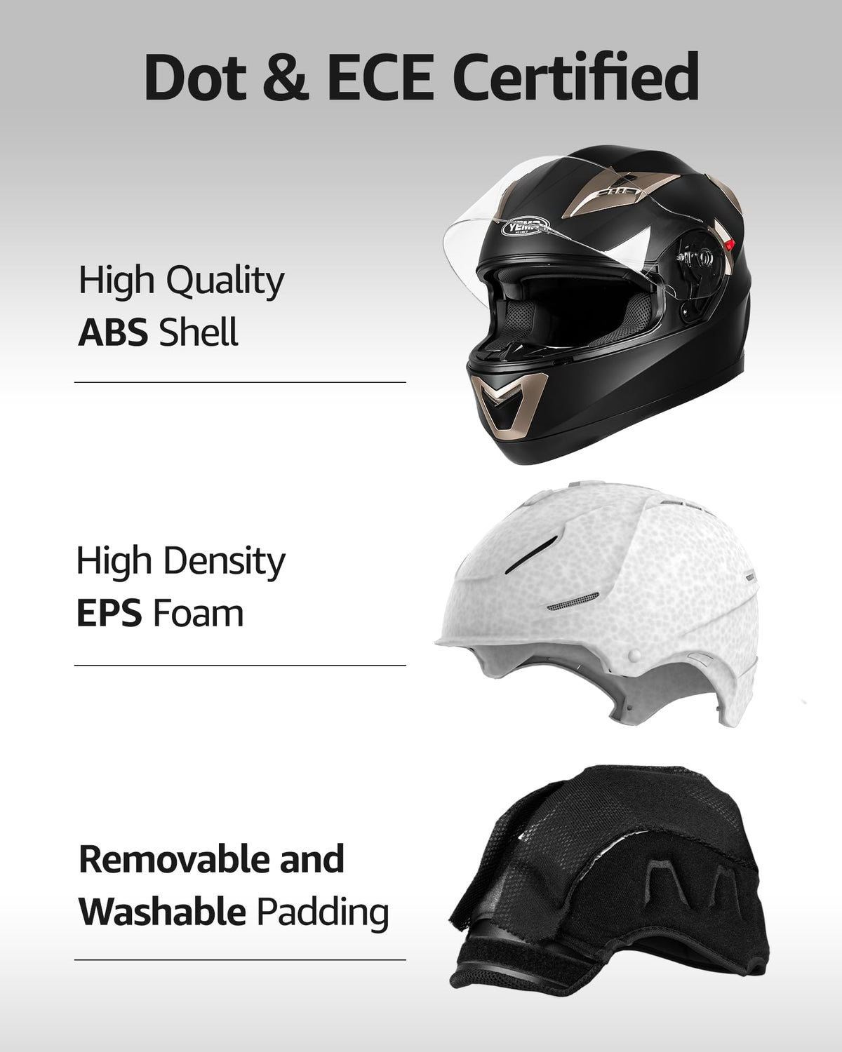 Full Face Motorcycle Helmet with Sun Visor I192