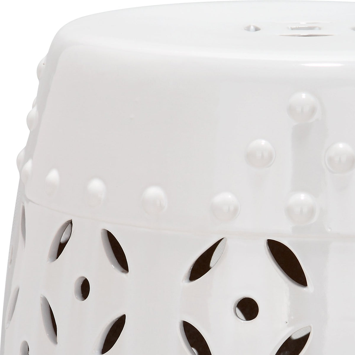 White Ceramic Garden Stool H3526