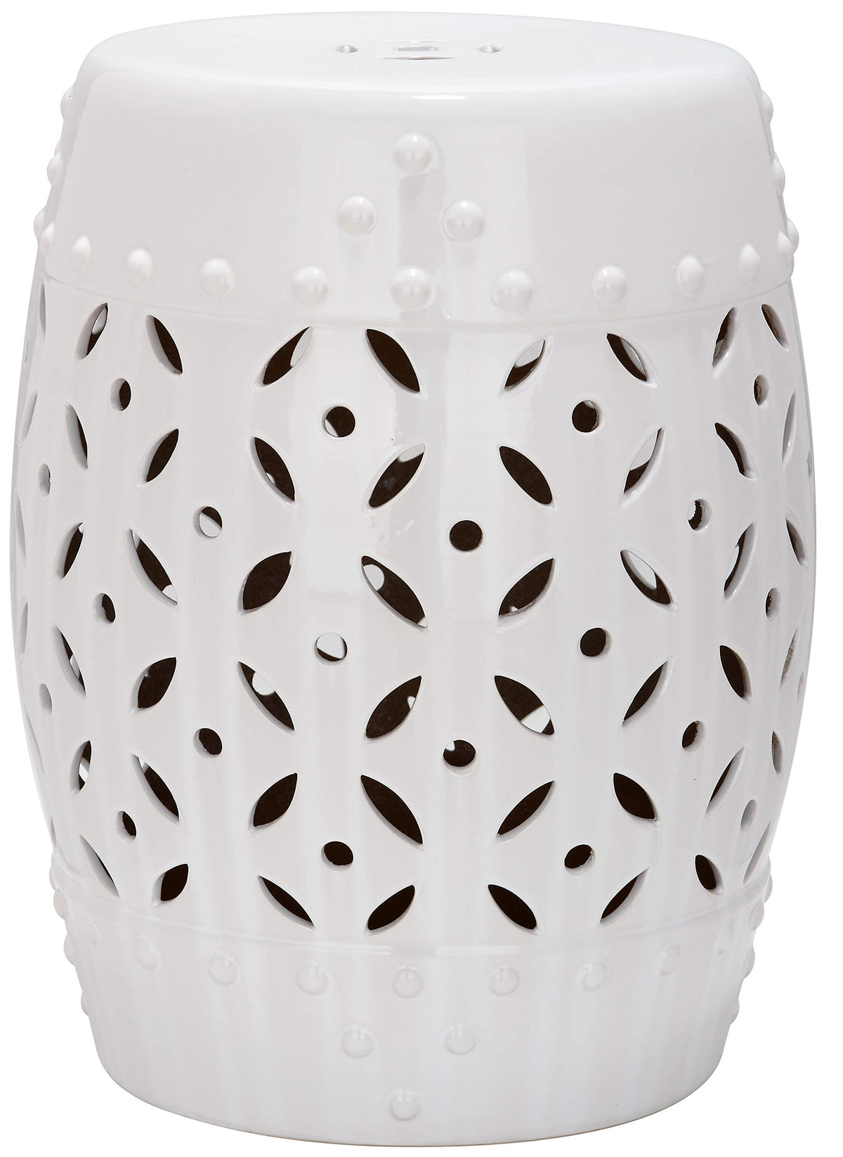 White Ceramic Garden Stool H3526