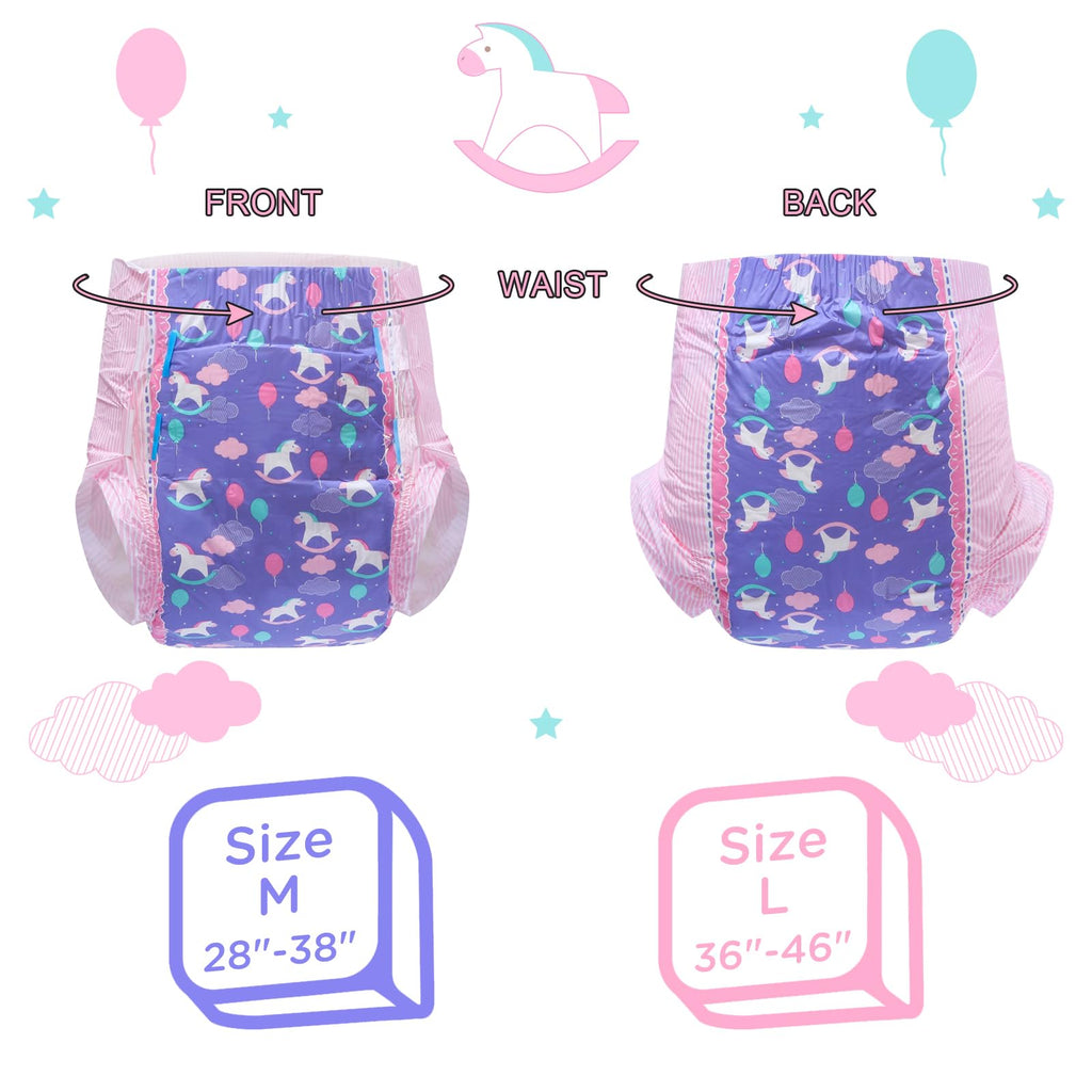 Printed Adult Brief Diapers 10 Pieces Medium A180