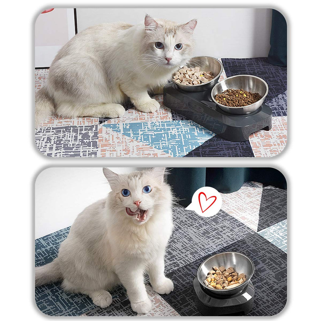 Stainless Steel Raised Cat Food Bowl Z8387