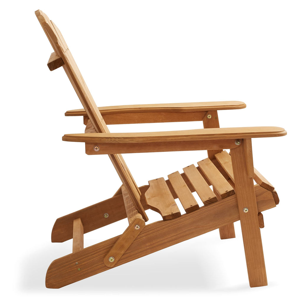 Folding Adirondack Chair Cedar Wood Outdoor Lounge Chair O27378