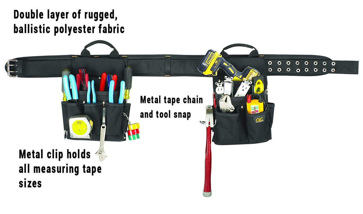 3 Piece 20 Pocket Black Tool Belt W450