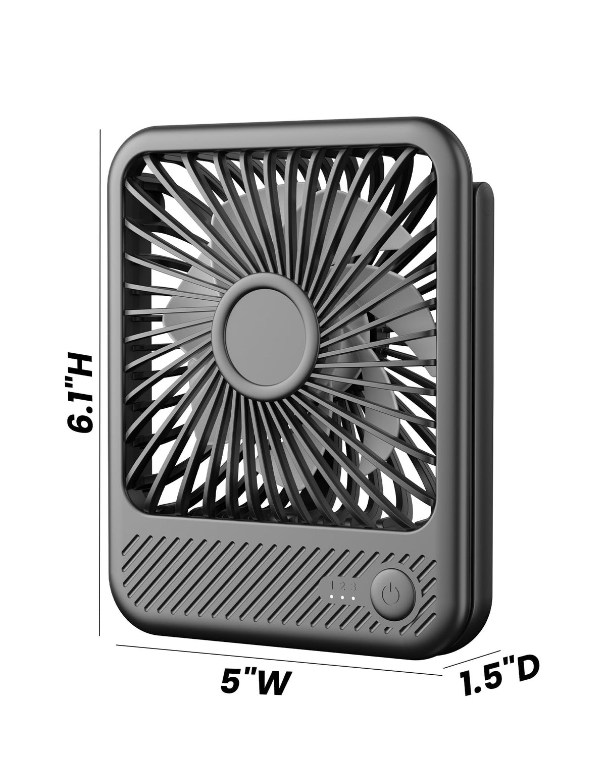 Battery Operated Desk Fan, 5'' Portable USB Fan, 11h Runtime, 3 Speeds C240