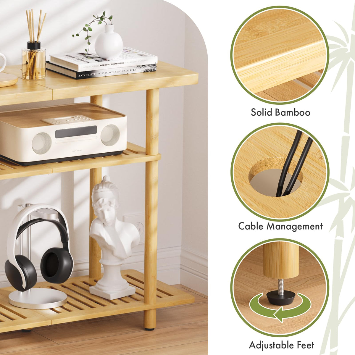 Bamboo 3-Tier TV Stand for up to 32 Inch B661
