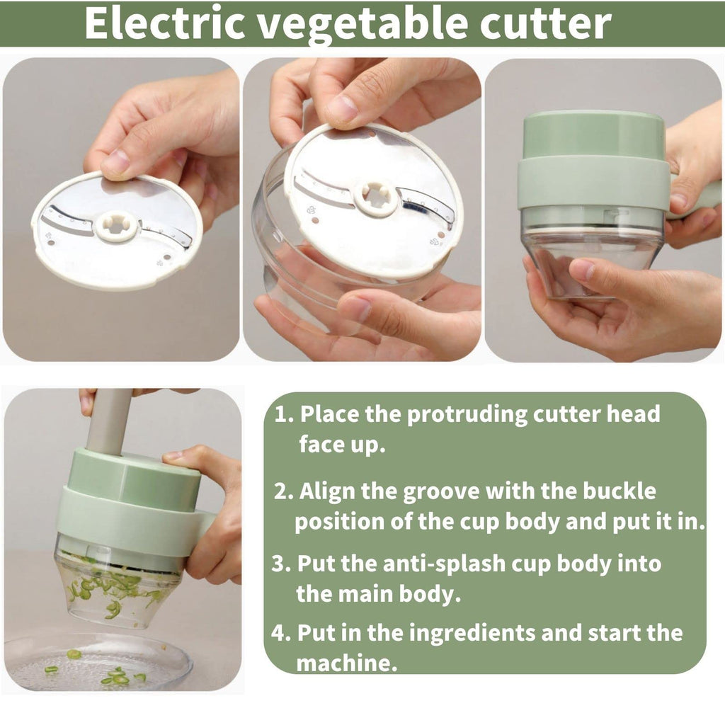 4 in 1 Handheld Electric Vegetable Cutter Set V60772
