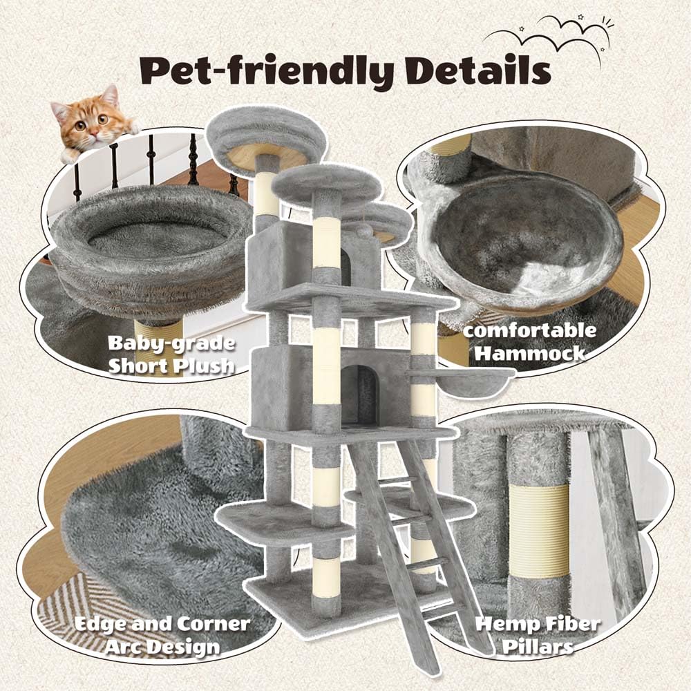 72 inch Cat Tree with Scratching Posts G2537