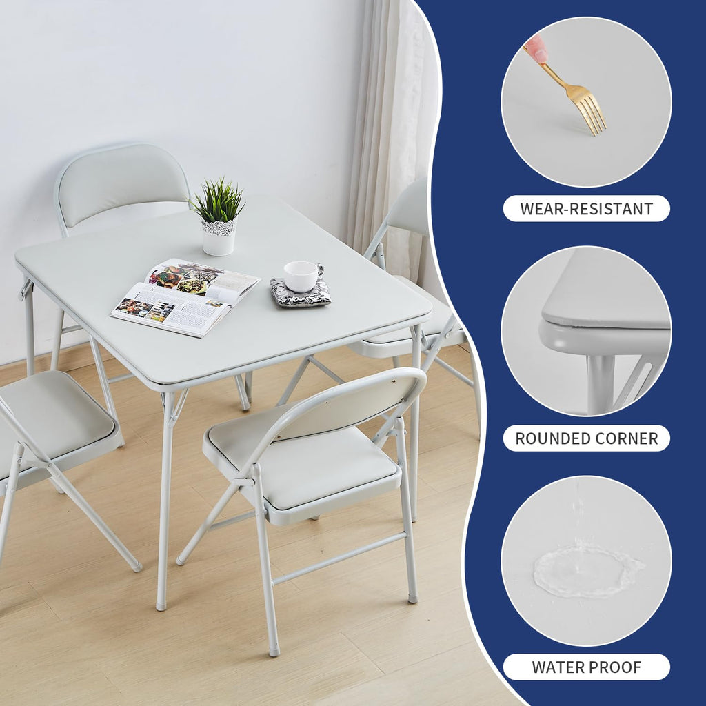 Square Folding Table with Collapsible Legs White E8229