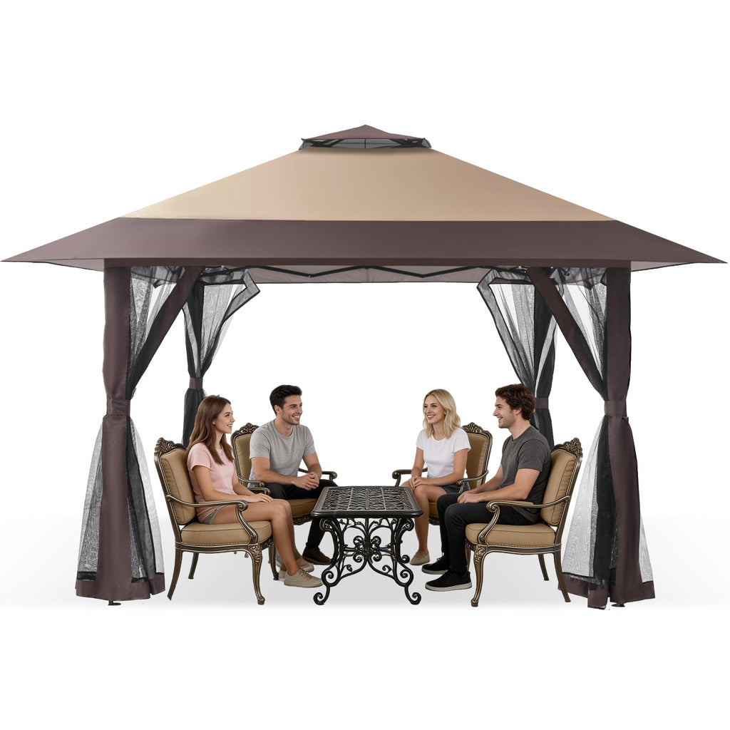 13x13 Pop Up Gazebo with Mosquito Netting Sidewall X34493
