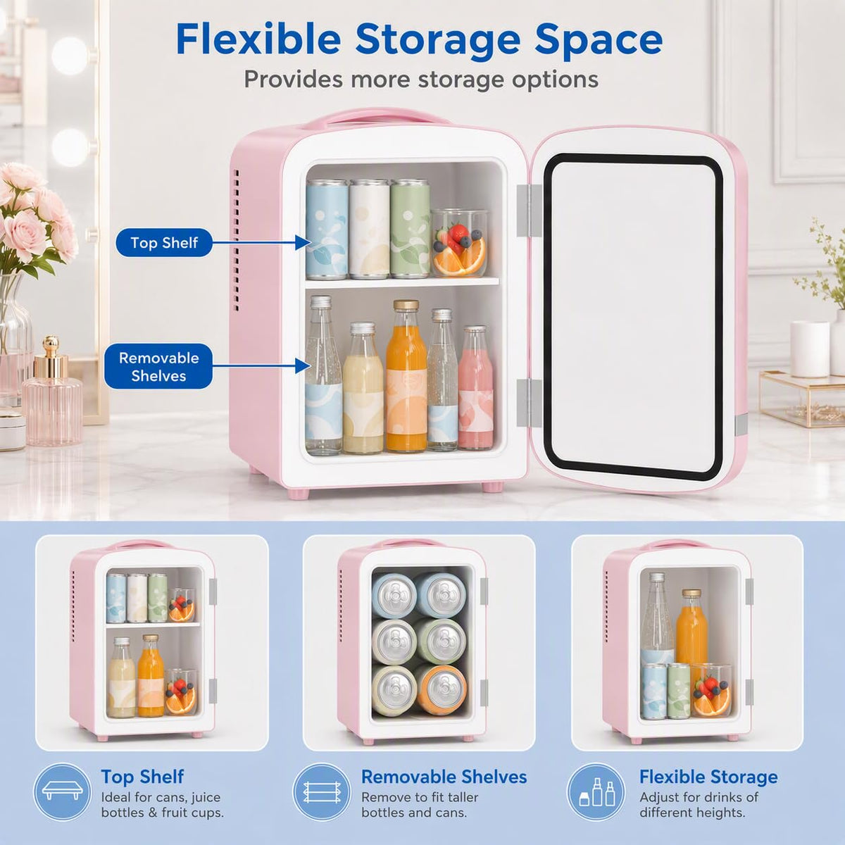 4L 6 Can Mini Fridge Beverage Cooler M8566