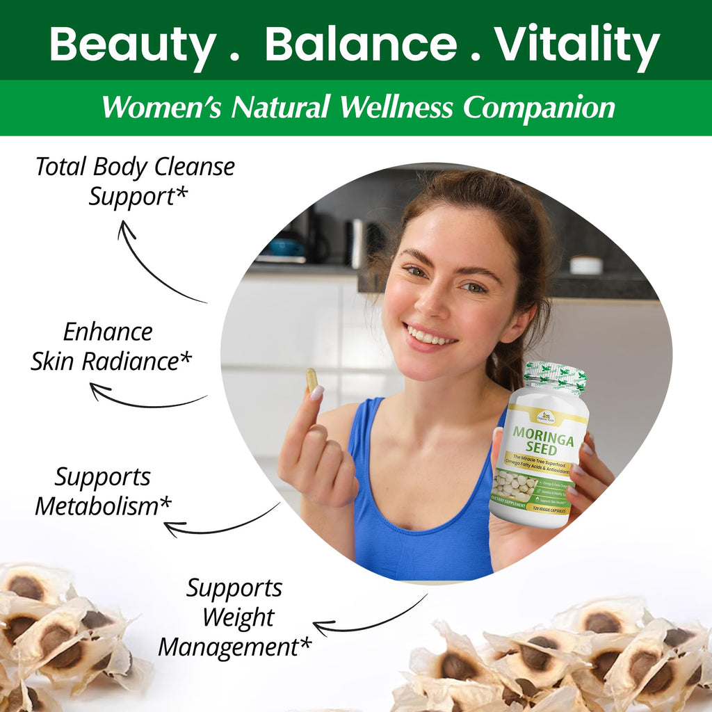 Organic Moringa Seeds Capsules 120 Vegan Capsules I373