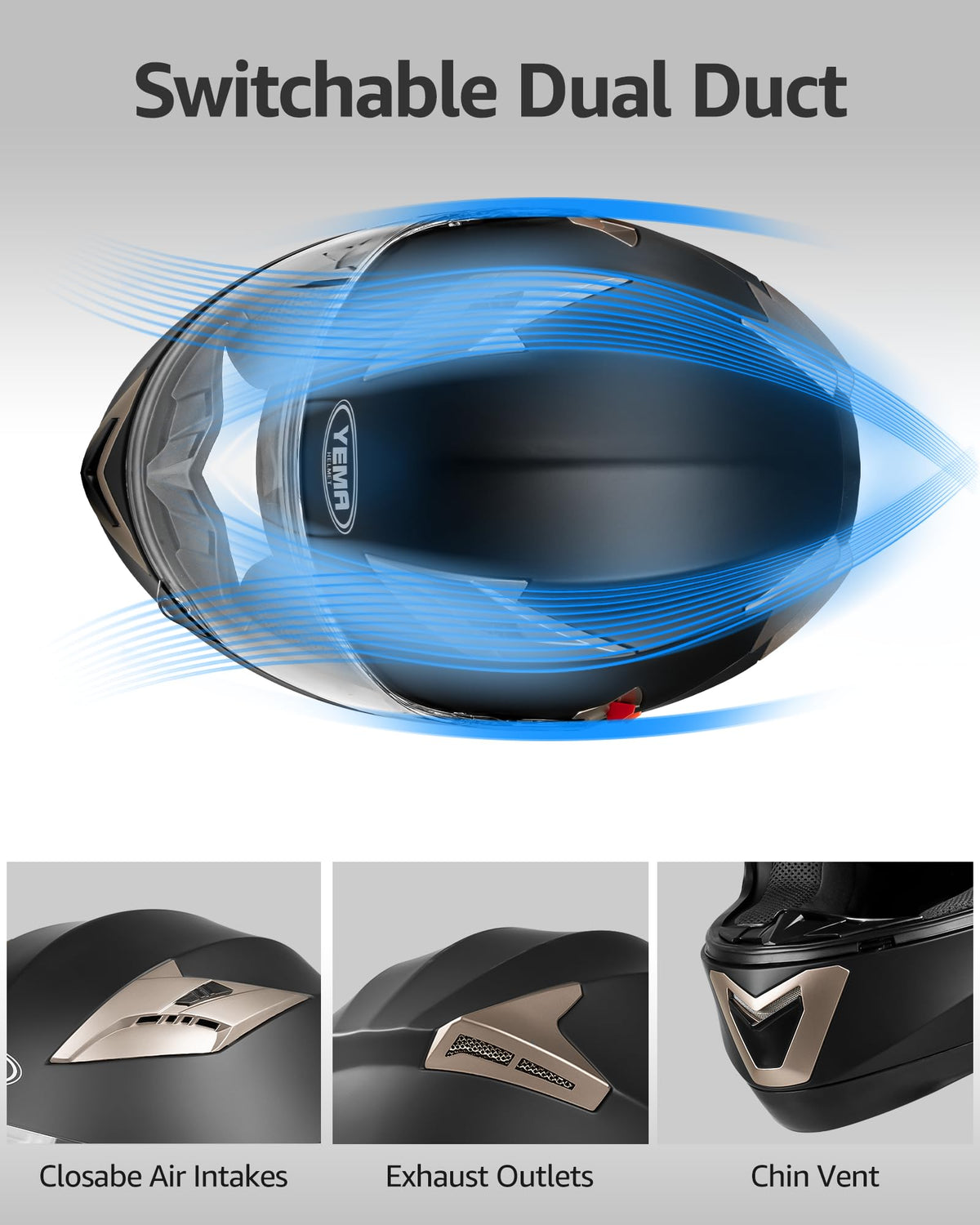 Full Face Motorcycle Helmet with Sun Visor I192