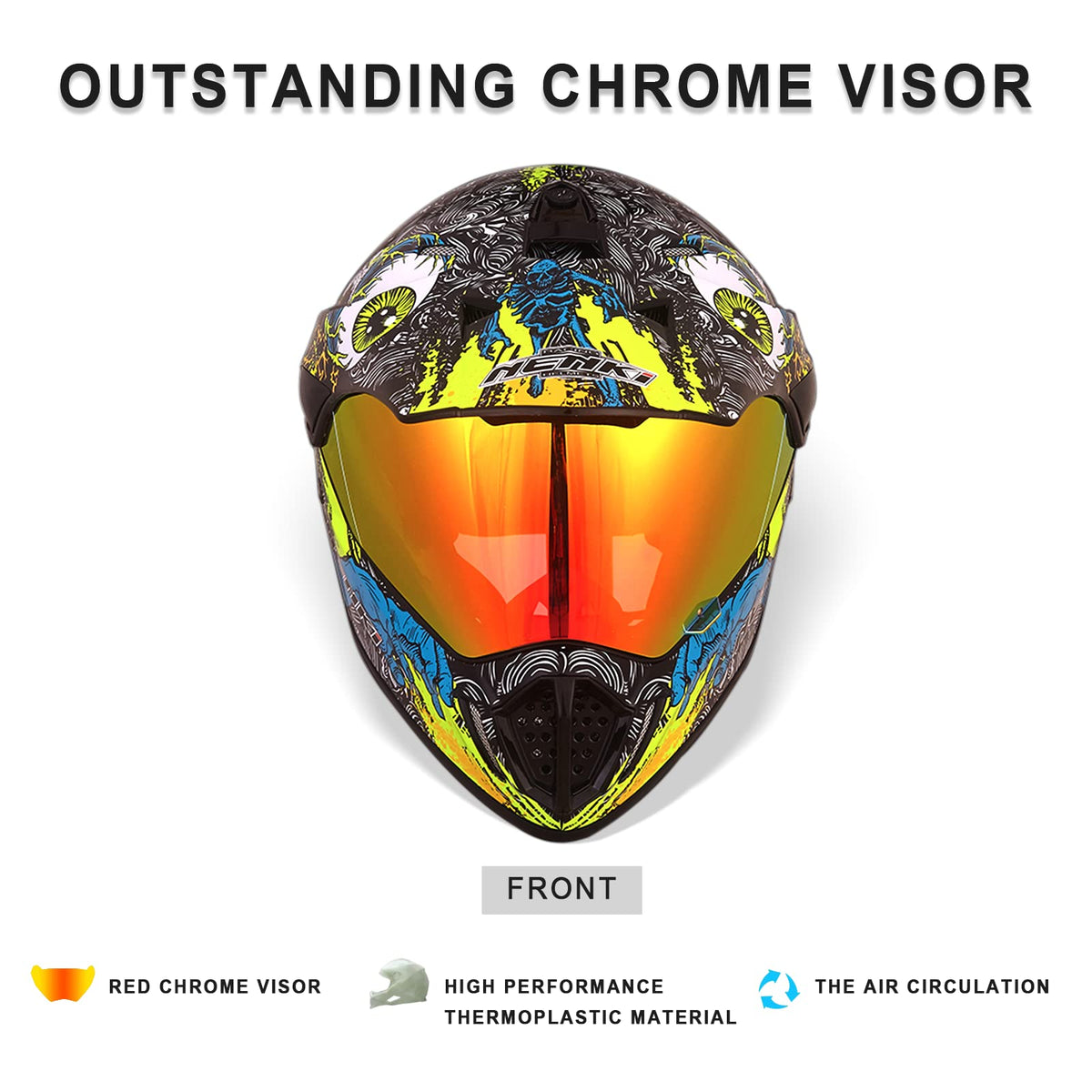 Red Full Face Motocross Helmet D8930