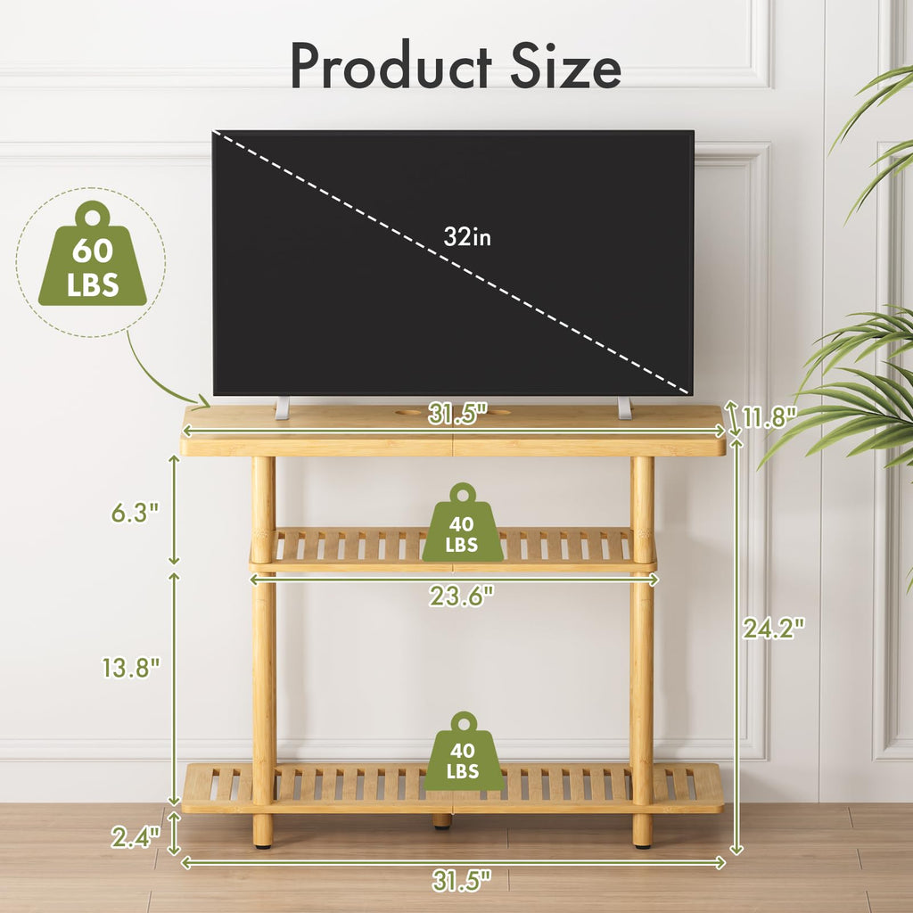 Bamboo 3-Tier TV Stand for up to 32 Inch B661