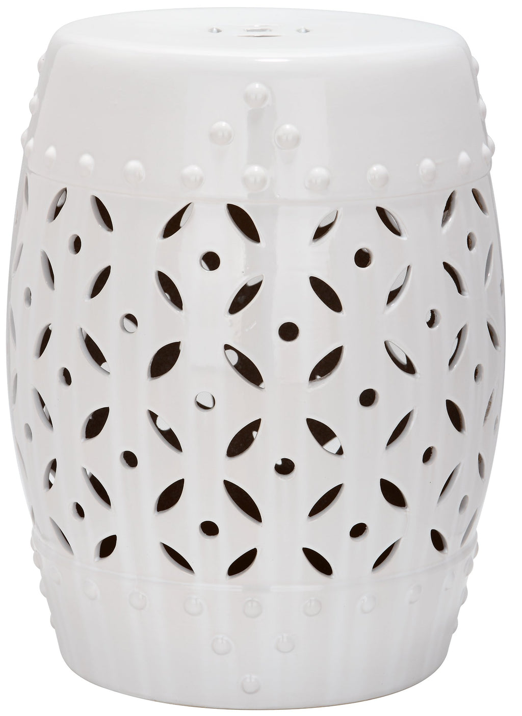 White Ceramic Garden Stool H3526