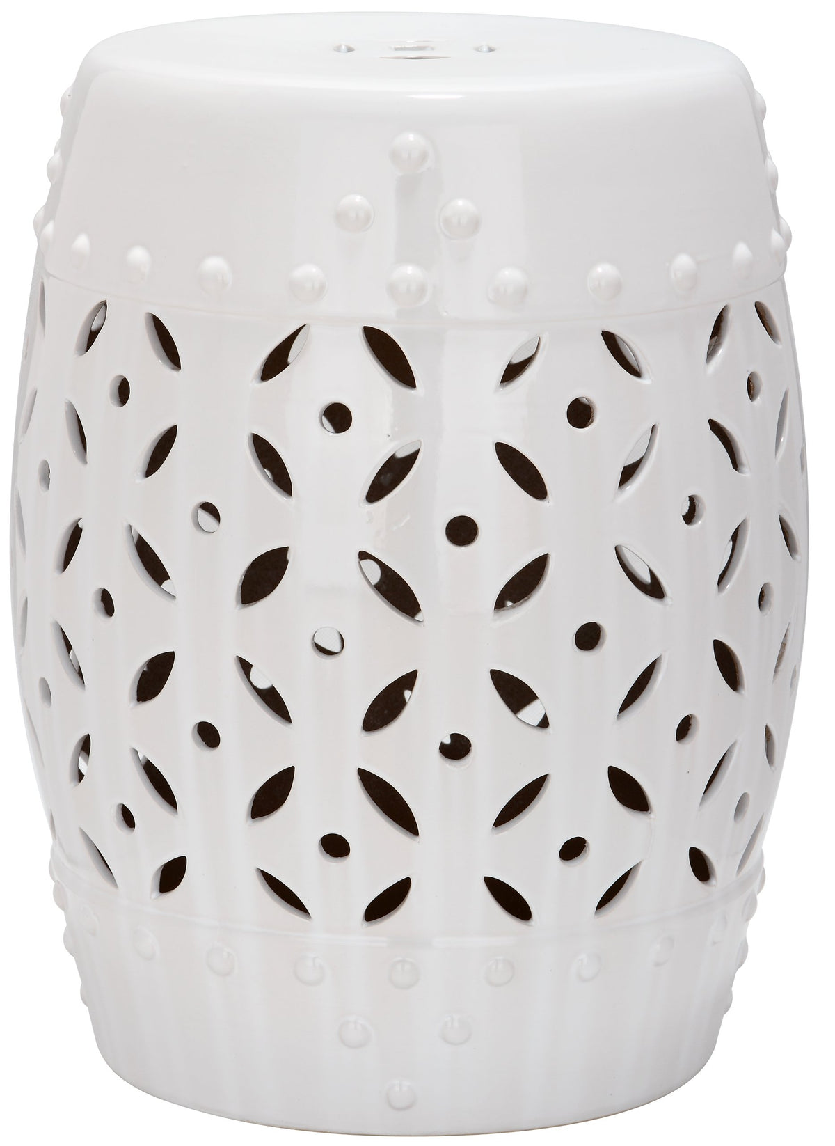 White Ceramic Garden Stool H3526