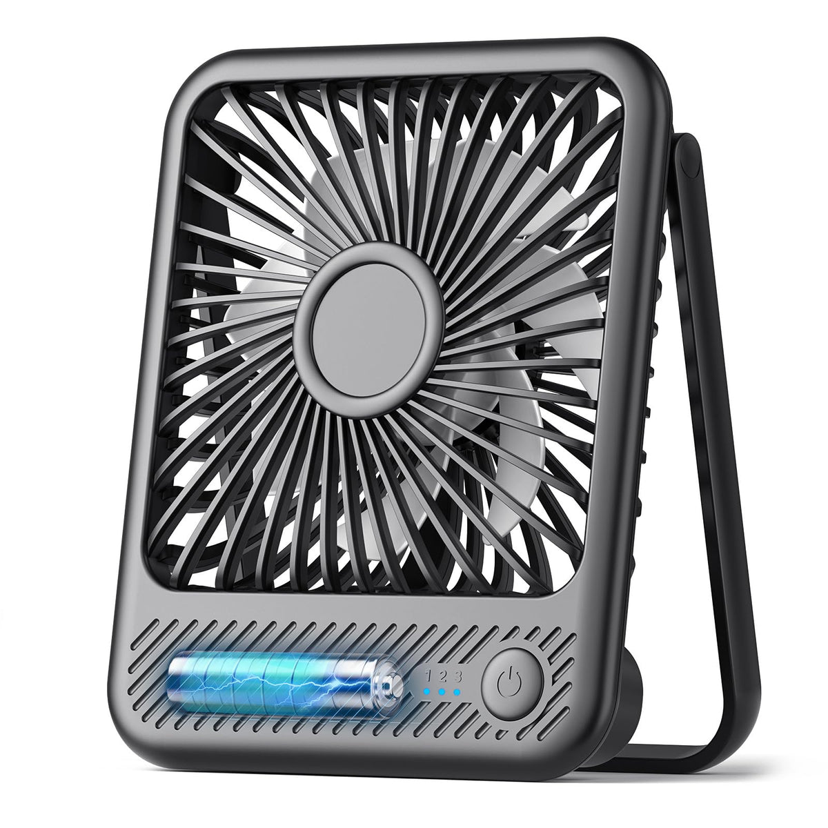 Battery Operated Desk Fan, 5'' Portable USB Fan, 11h Runtime, 3 Speeds C240