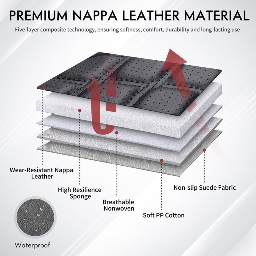 Leather Pickup Seat Cushion Cover Full Set Black H35970