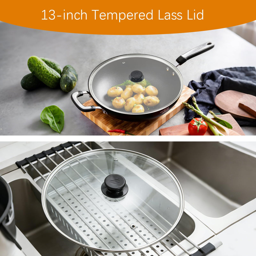 13 Inch Clear Tempered Glass Pan Lid M816