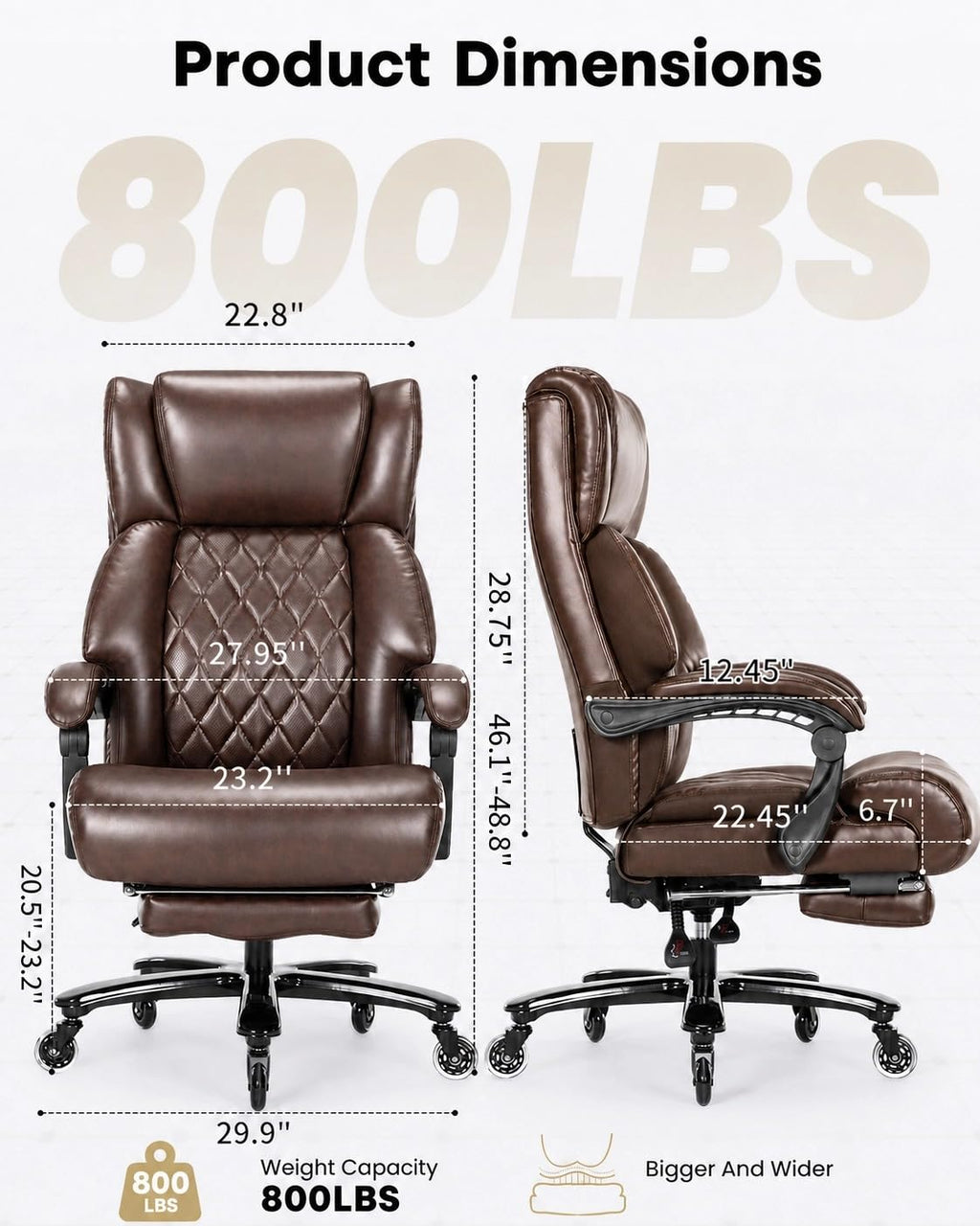 Big and Tall Office Chair with Footrest R515804
