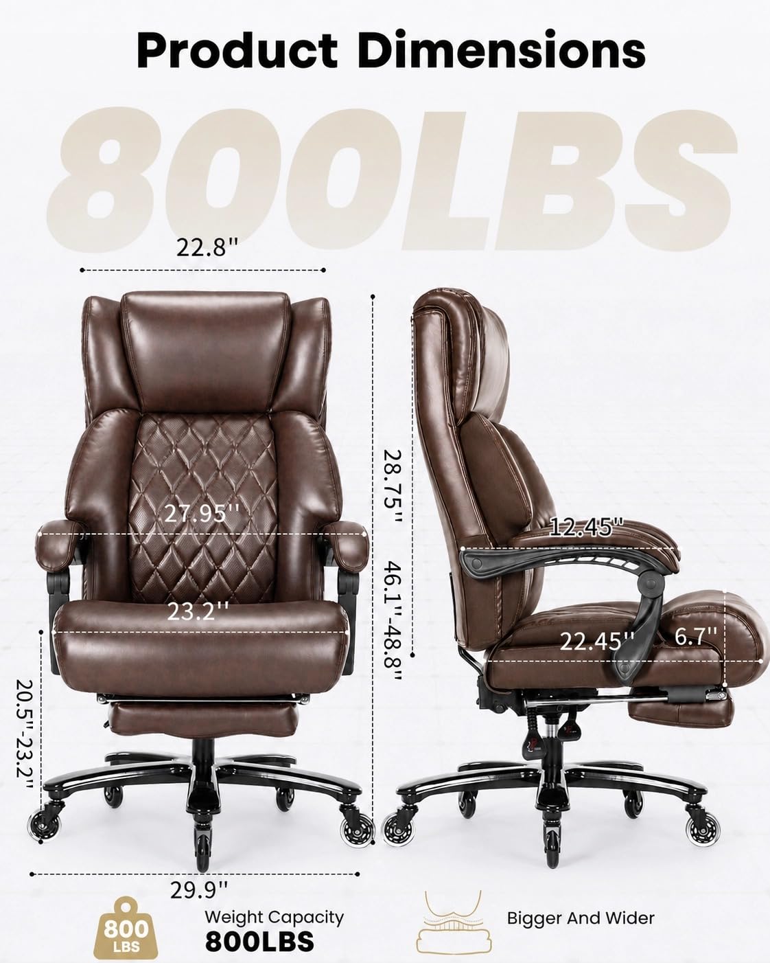 Big and Tall Office Chair with Footrest R515804