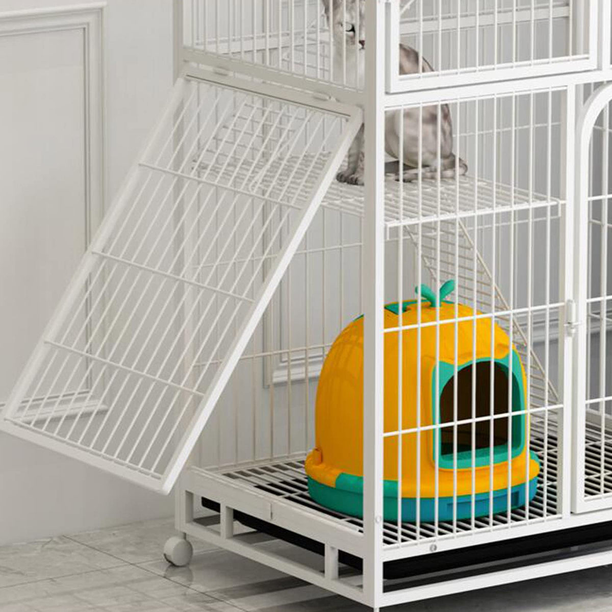 Large 3-Tier Metal Wire Cat Cage with Hammock C9662