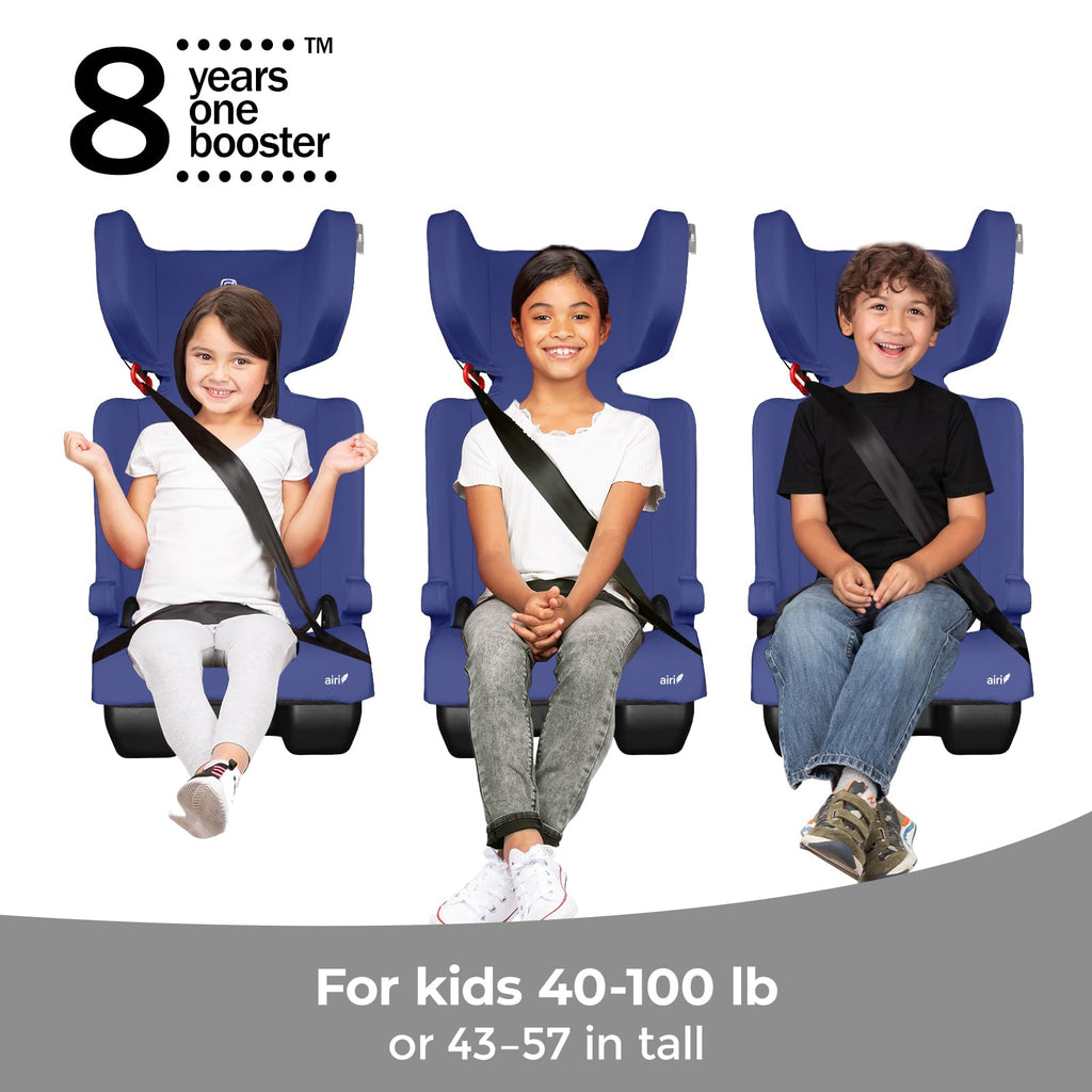 Foldable High Back Booster Seat, 40–100 lbs, Blue X732