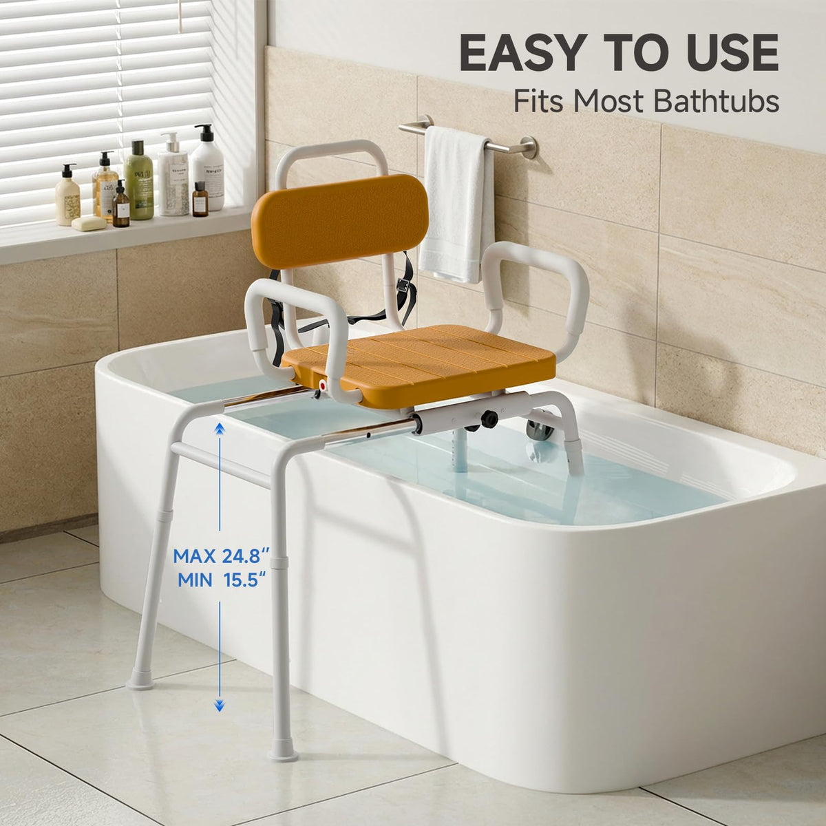 Sliding Shower Chair with Swivel Seat W4747
