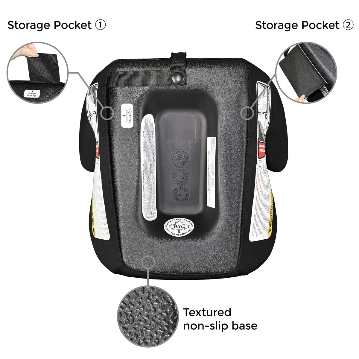 Black Backless Booster Car Seat, Pack of 2 J913682