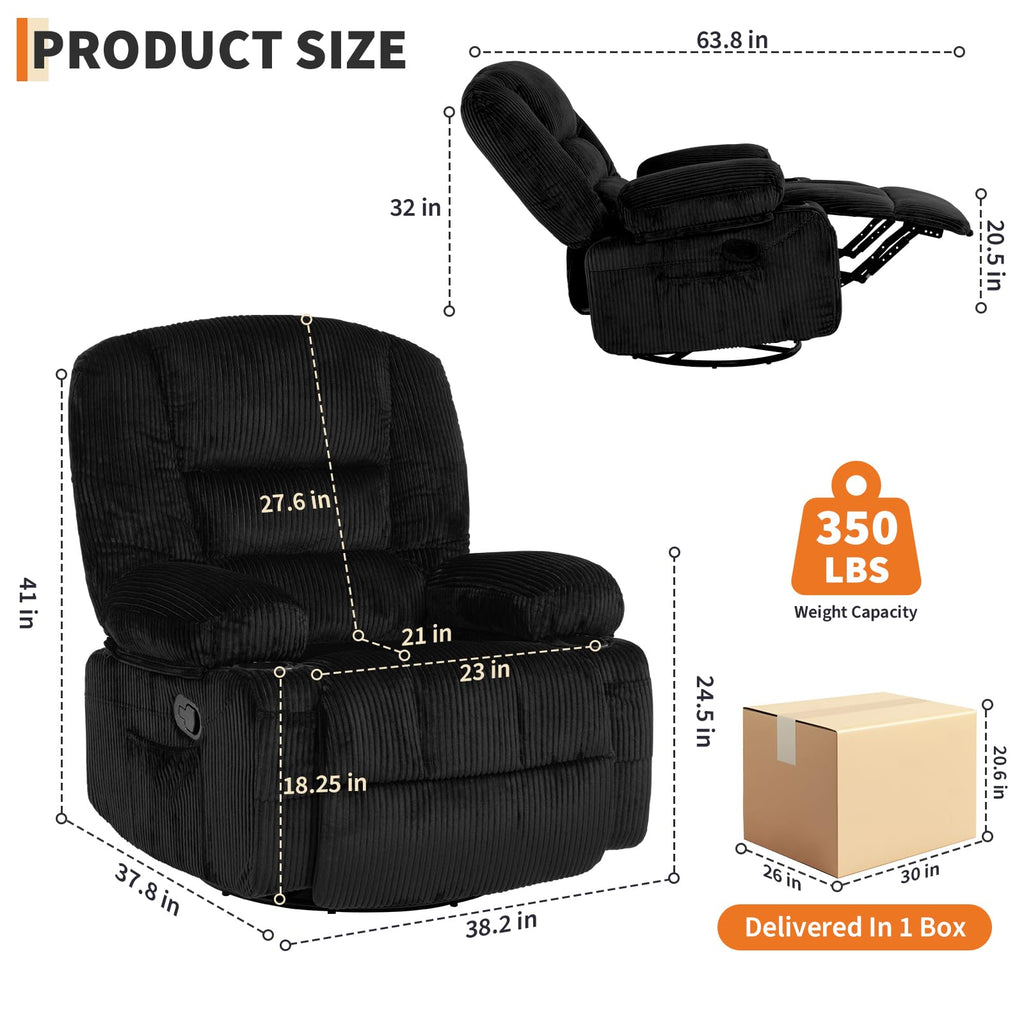 Oversized Swivel Rocker Recliner Chair E450961