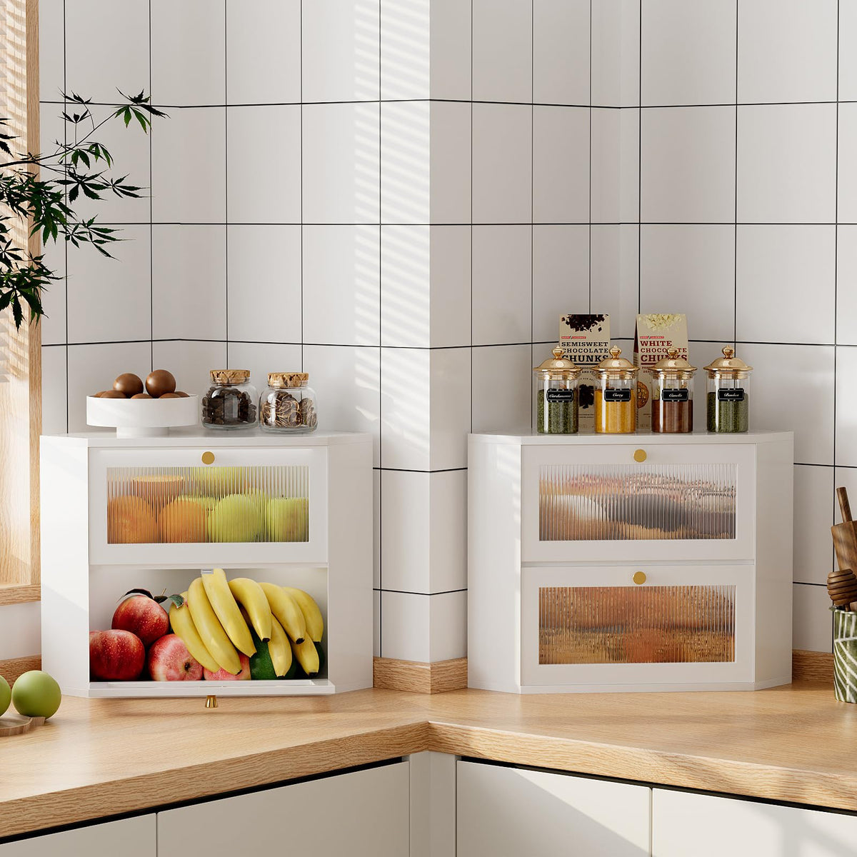 Bamboo Bread Box with Transparent Door M763