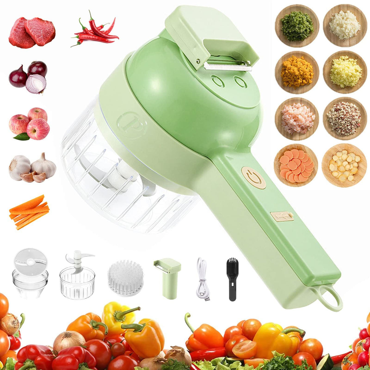 4 in 1 Handheld Electric Vegetable Cutter Set V60772