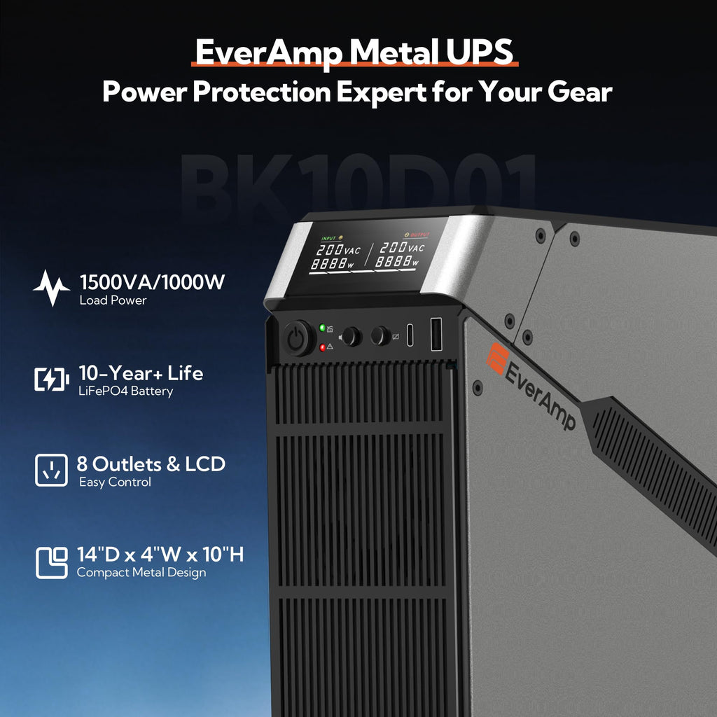 1500VA/1000W LiFePO4 UPS Battery Backup & Surge Protector R8256