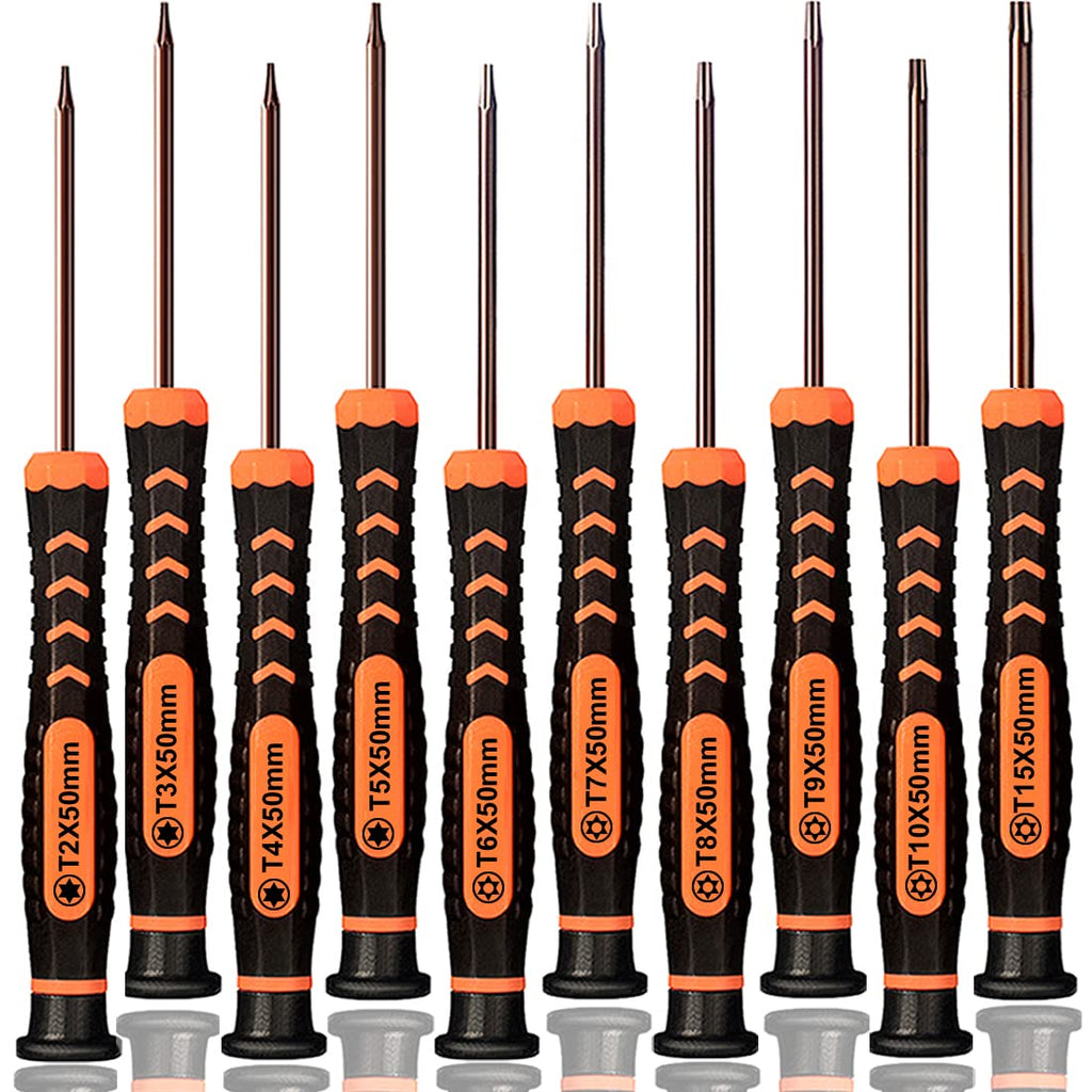 Torx Screwdriver Set of T2-T15, 10-Piece Magnetic Security Screwdrivers R805