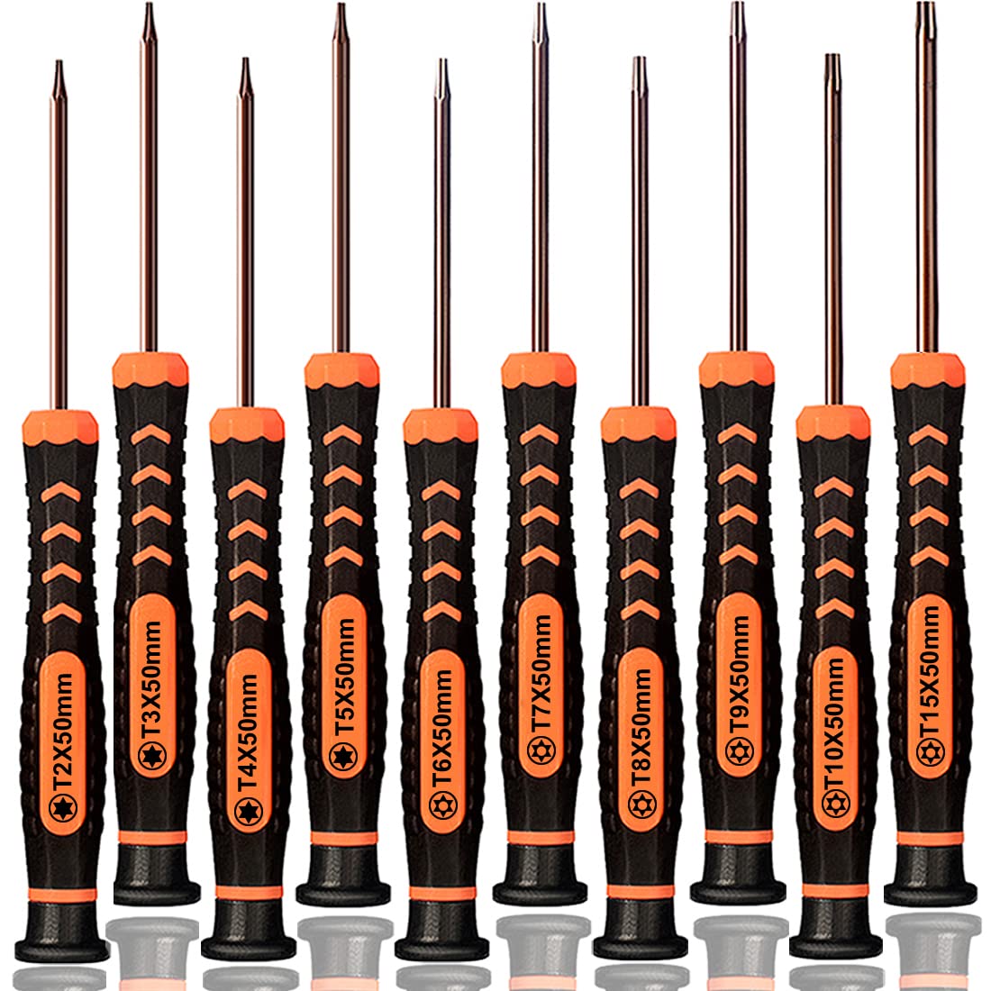 Torx Screwdriver Set of T2-T15, 10-Piece Magnetic Security Screwdrivers R805