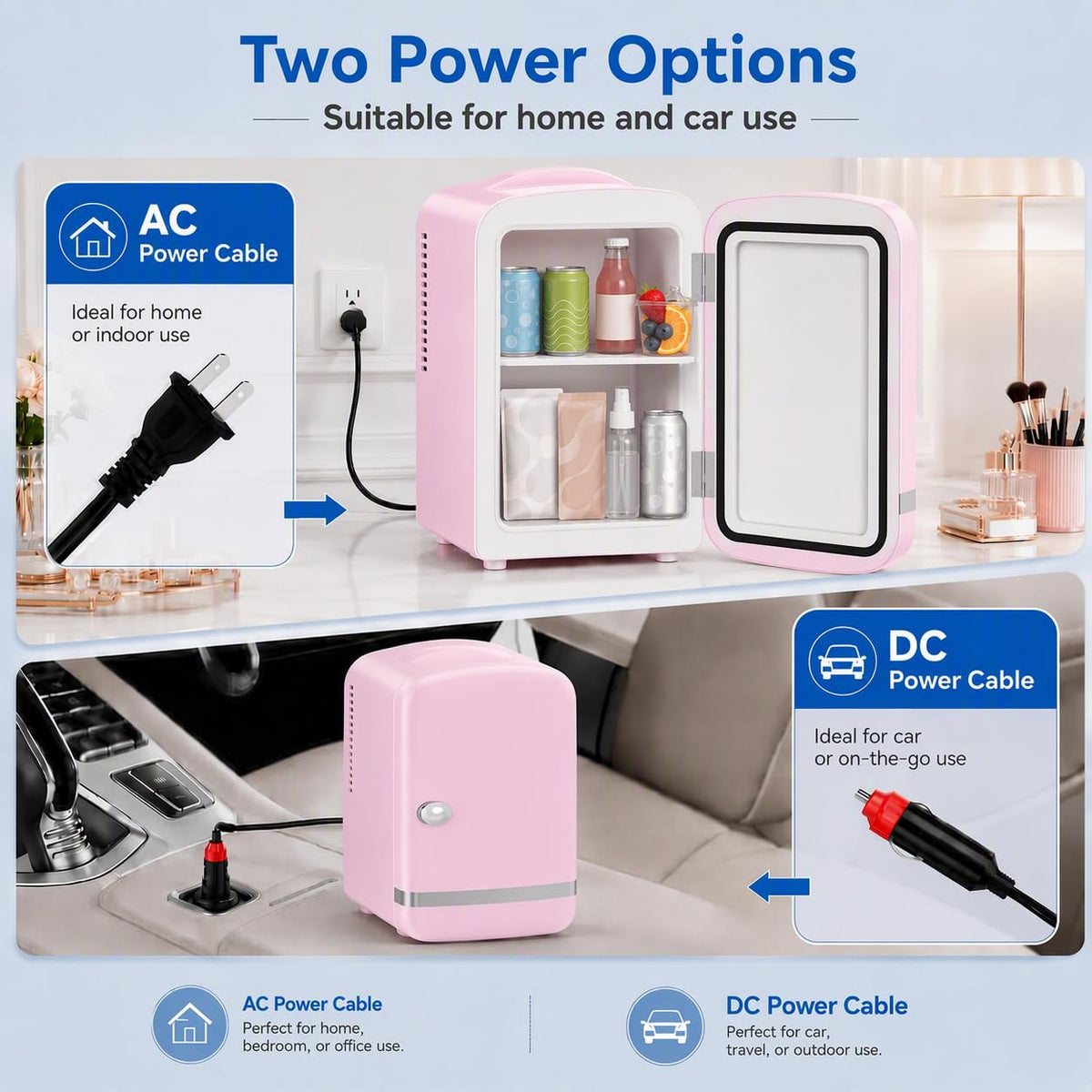4L 6 Can Mini Fridge Beverage Cooler M8566