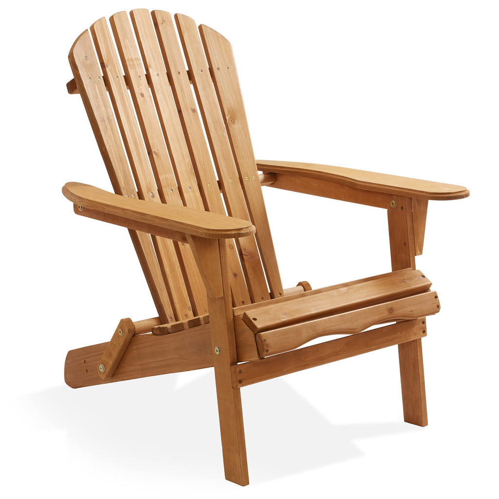 Folding Adirondack Chair Cedar Wood Outdoor Lounge Chair O27378