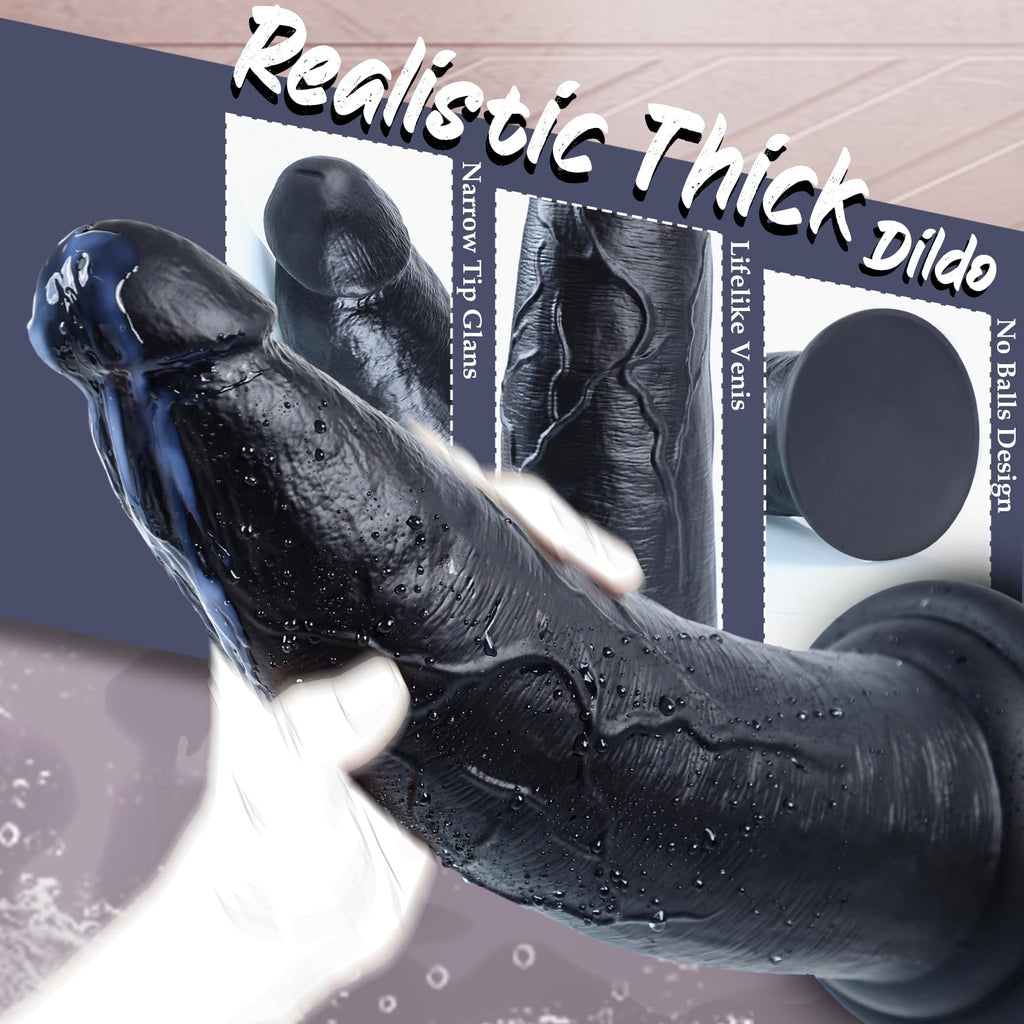 12 Inch Black Thick Anal Dildo B612