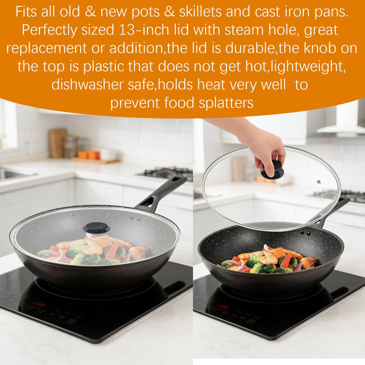 13 Inch Clear Tempered Glass Pan Lid M816