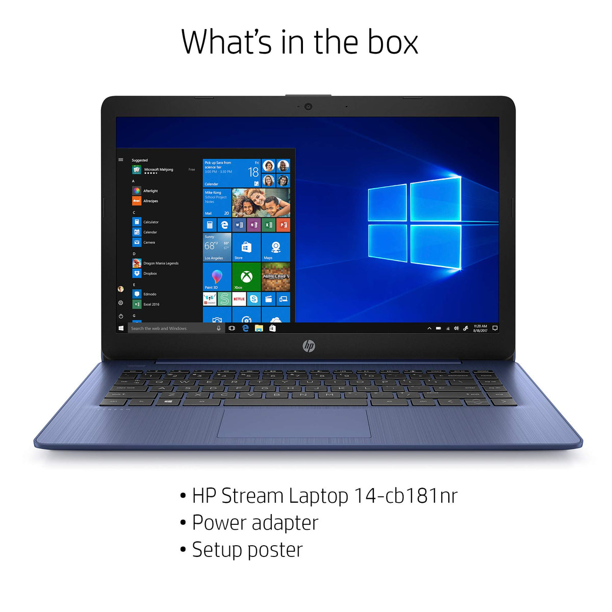 14-inch Laptop, Intel Celeron N4000, 4 GB RAM, 32 GB eMMC, Royal Blue N66052