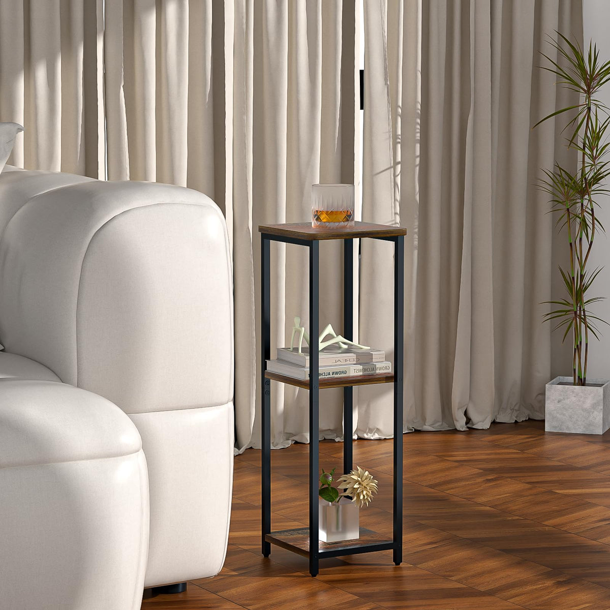 10" Wide Square 3-Tier Drink Table with Adjustable Feet H660697