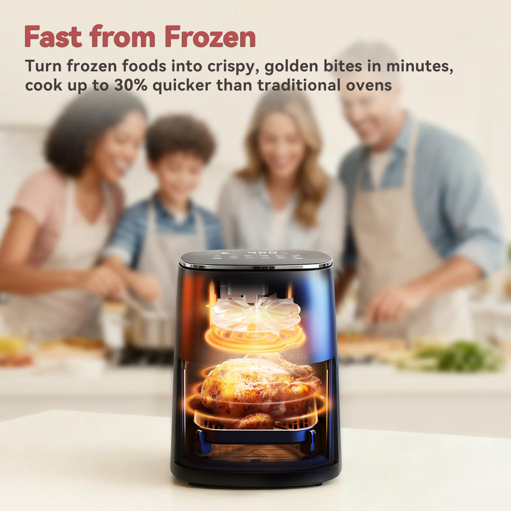 6 Qt Air Fryer with Viewing Window, 12 Presets, Nonstick Dishwasher-Safe Basket, Black Z50081