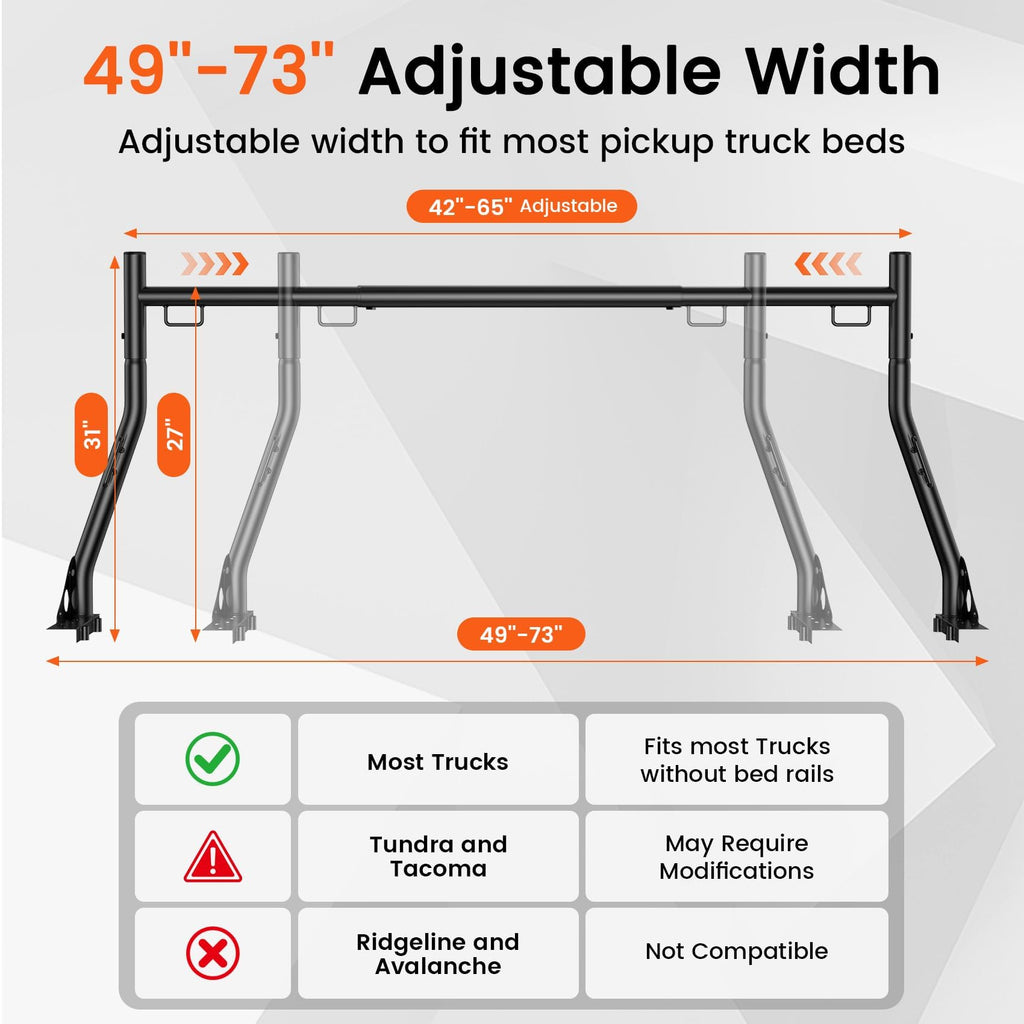 Truck Bed Ladder Racks, 800 lbs Capacity D10521
