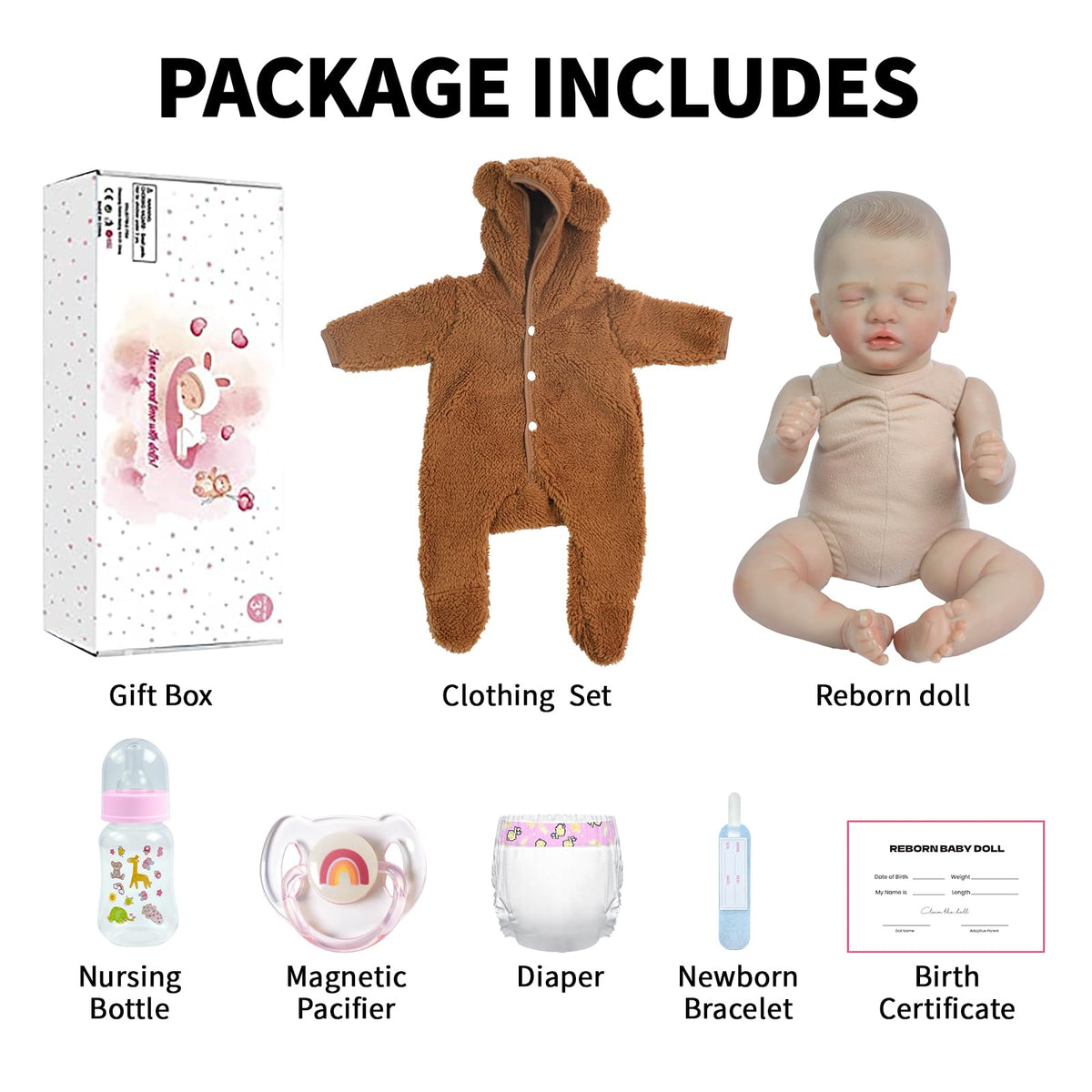 20 Inch Weighted Vinyl Baby Doll J530468