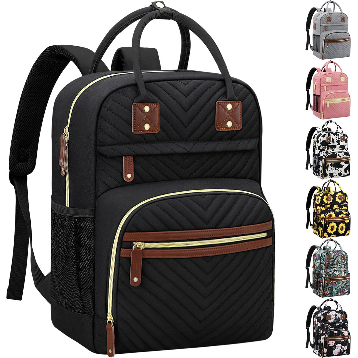 Diaper Bag Backpack with Insulated Pockets Black I42076